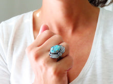 Load image into Gallery viewer, Persian Turquoise w/ Pyrite Ring or Pendant (Choose Your Size)
