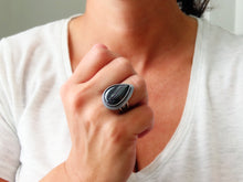 Load image into Gallery viewer, Sugilite and Hematite Ring or Pendant (Choose Your Size)