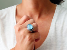 Load image into Gallery viewer, RESERVED: Aquamarine Ring or Pendant (Choose Your Size)
