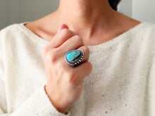 Load image into Gallery viewer, Blue Opalized Petrified Wood Ring or Pendant (Choose Your Size)