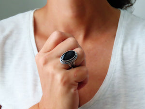 Black Onyx Ring or Pendant (Choose Your Size)