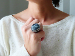 Dark Moon Stone Ring or Pendant (Choose Your Size)