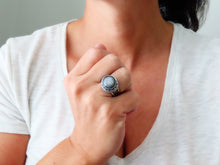 Load image into Gallery viewer, Silver Gray Star Sapphire Ring or Pendant (Choose Your Size)