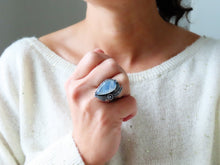 Load image into Gallery viewer, Rainbow Moonstone Ring or Pendant (Choose Your Size)