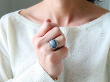 Load image into Gallery viewer, Silver Sapphire Ring or Pendant (Choose Your Size)