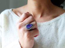 Load image into Gallery viewer, Amethyst &amp; Mother of Pearl Ring or Pendant (Choose Your Size)