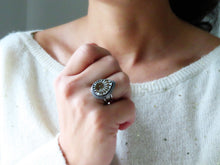 Load image into Gallery viewer, Ammonite w/ Mother of Pearl Ring or Pendant (Choose Your Size)