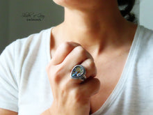 Load image into Gallery viewer, Ammonite with Abalone Inlay Ring or Pendant (Choose Your Size)