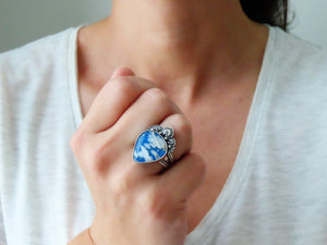 Plume Agate Doublet Ring or Pendant (Choose Your Size)
