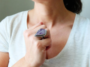 Amethyst Lace Agate Ring or Pendant (Choose Your Size)