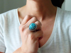 Hubei Turquoise Ring or Pendant (Choose Your Size)