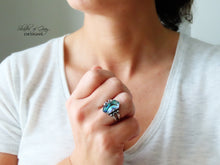 Load image into Gallery viewer, Abalone and Quartz Doublet Ring or Pendant (Choose Your Size)