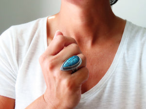 Webbed Turquoise Ring or Pendant (Choose Your Size)