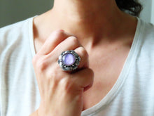 Load image into Gallery viewer, Amethyst and Mother of Pearl Ring or Pendant (Choose Your Size)