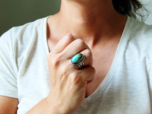 Hubei Turquoise Ring or Pendant (Choose Your Size)