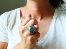 Load image into Gallery viewer, Luna Oscura/Dark Moon Stone Ring or Pendant (Choose Your Size)