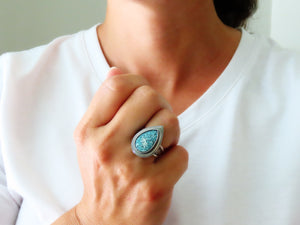 Hubei Turquoise Ring or Pendant (Choose Your Size)