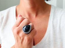 Load image into Gallery viewer, Rose Cut Black Onyx Ring or Pendant (Choose Your Size)