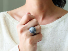 Load image into Gallery viewer, Silver Gray Sapphire Ring or Pendant (Choose Your Size)