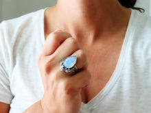Load image into Gallery viewer, Rainbow Moonstone Ring or Pendant (Choose Your Size)