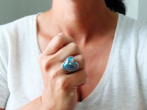 Persian Turquoise w/ Pyrite Ring or Pendant (Choose Your Size)