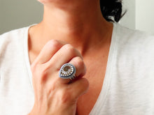 Load image into Gallery viewer, Ammonite with Mother of Pearl Inlay Ring or Pendant (Choose Your Size)