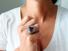 Load image into Gallery viewer, Montana Agate Heart Ring or Pendant (Choose Your Size)