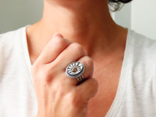 Load image into Gallery viewer, Ammonite with Mother of Pearl Inlay Ring or Pendant (Choose Your Size)