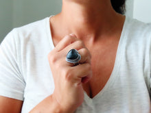 Load image into Gallery viewer, Rainbow Obsidian Heart Ring or Pendant (Choose Your Size)