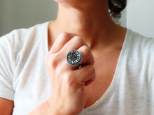 Load image into Gallery viewer, Ammonite with Abalone Inlay Ring or Pendant (Choose Your Size)