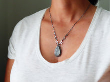Load image into Gallery viewer, Teardrop Rainbow Moonstone Necklace