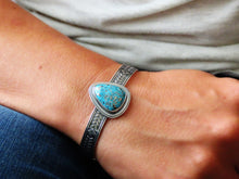 Load image into Gallery viewer, Persian Turquoise w/ Pyrite Cuff Bracelet
