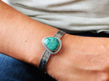 Load image into Gallery viewer, Green Hubei Turquoise Cuff Bracelet