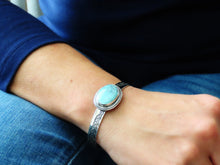 Load image into Gallery viewer, Hubei Turquoise Feather Cuff Bracelet