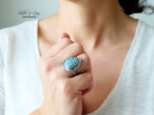 Load image into Gallery viewer, Webbed Turquoise Ring or Pendant (Choose Your Size)
