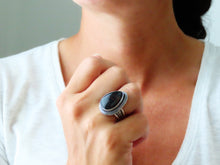 Load image into Gallery viewer, Red Ribbon Obsidian Ring or Pendant (Choose Your Size)