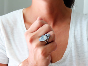 Rainbow Moonstone Ring or Pendant (Choose Your Size)