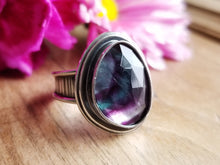 Load image into Gallery viewer, Rose Cut Fluorite Rhodochrosite Ring (Choose Your Size)