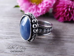 Rose Cut Blue Sapphire Ring or Pendant (Choose Your Size)