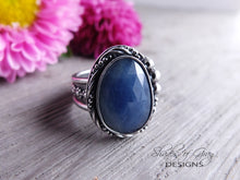 Load image into Gallery viewer, Rose Cut Blue Sapphire Ring or Pendant (Choose Your Size)