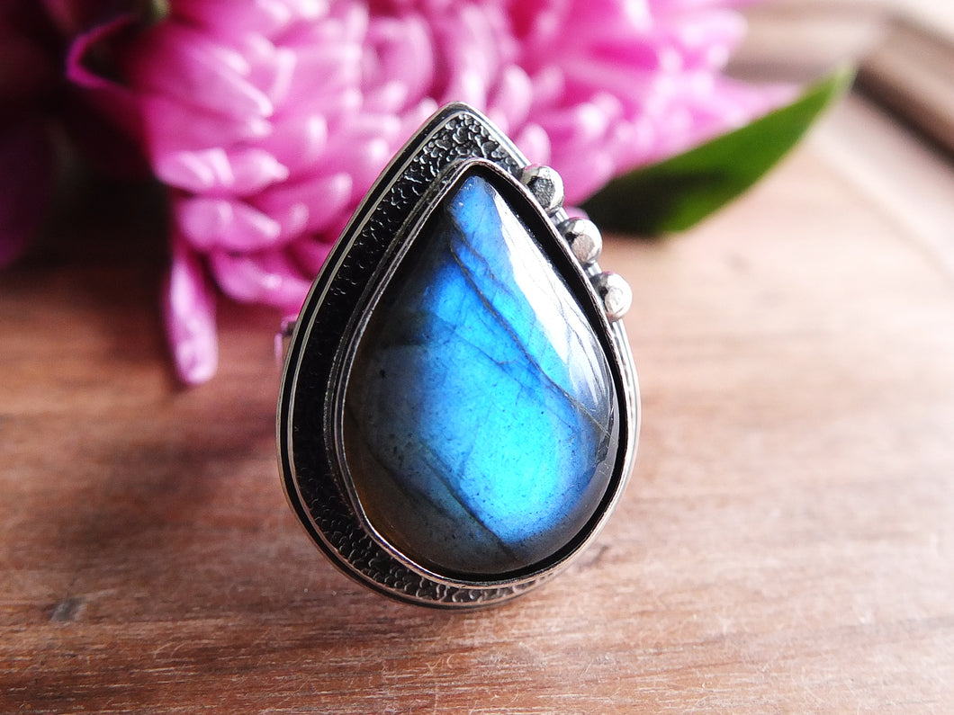 Dark Blue Labradorite Ring or Pendant (Choose Your Size)