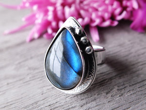 Dark Blue Labradorite Ring or Pendant (Choose Your Size)