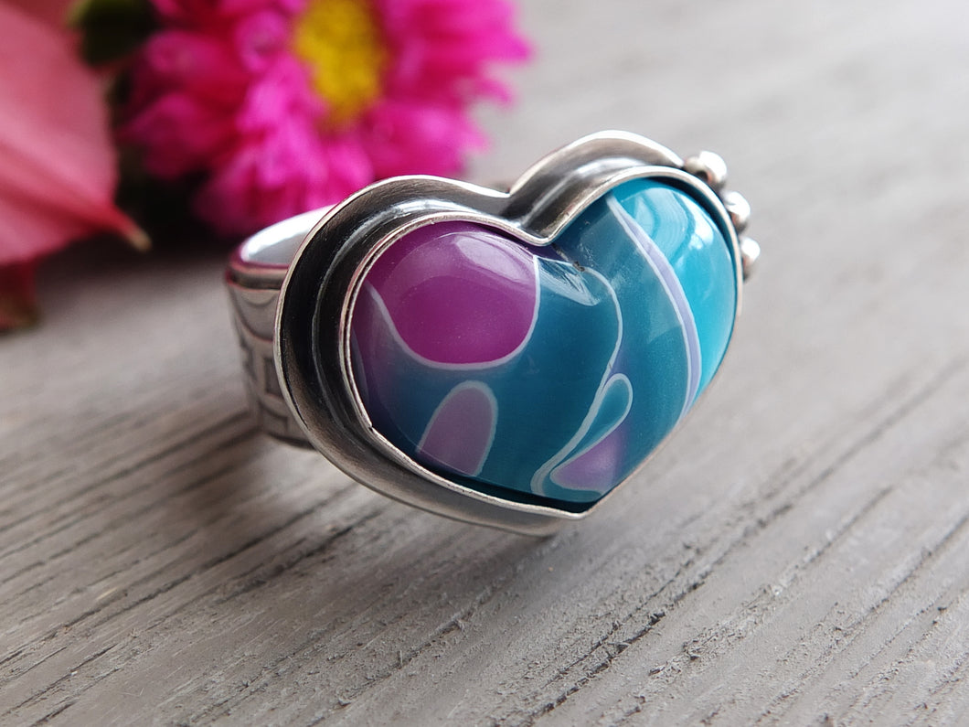 Acrylic Resin Heart Ring or Pendant (Choose Your Size)