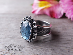 Teal Rose Cut Moss Kyanite Ring or Pendant (Choose Your Size)