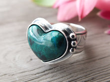 Load image into Gallery viewer, Peruvian Chrysocolla Heart Ring or Pendant (Choose Your Size)