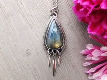 Load image into Gallery viewer, Blue and Gold Colored Labradorite Pendant