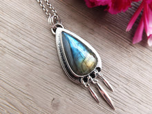 Load image into Gallery viewer, Blue and Gold Colored Labradorite Pendant