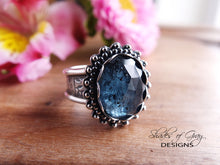 Load image into Gallery viewer, Teal Rose Cut Moss Kyanite Ring or Pendant (Choose Your Size)