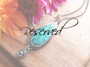 RESERVED: Malachite and Chrysocolla Pendant with Sky Blue Topaz Accent