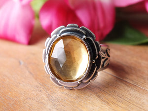 Rose Cut Citrine Ring or Pendant (Choose Your Size)